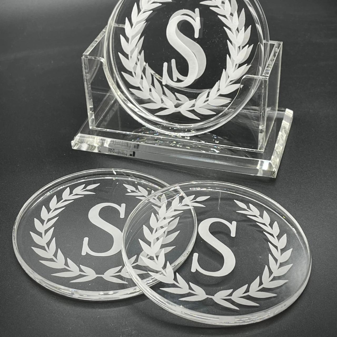 Monogram Acrylic Coaster Set