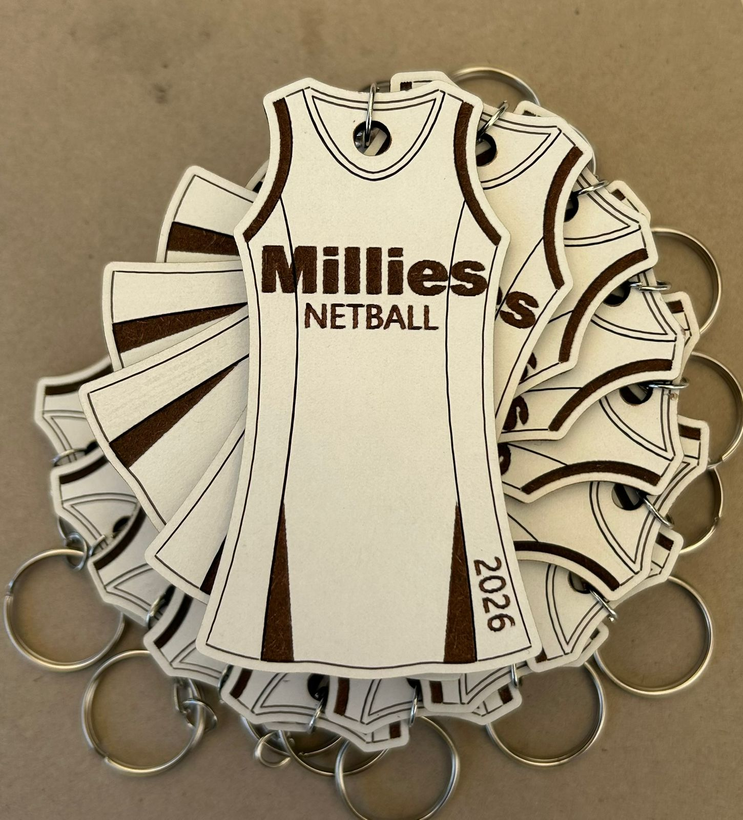 Custom netball keyring